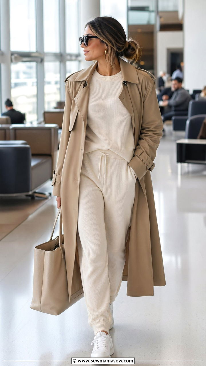 Trench Coat With a Matching Knit Set - 35 cute trench coat outfits