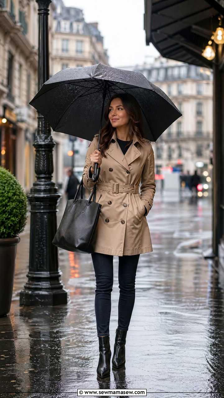 Trench Coat and Slim Fit Jeans - 35 Cute outfits for petite women