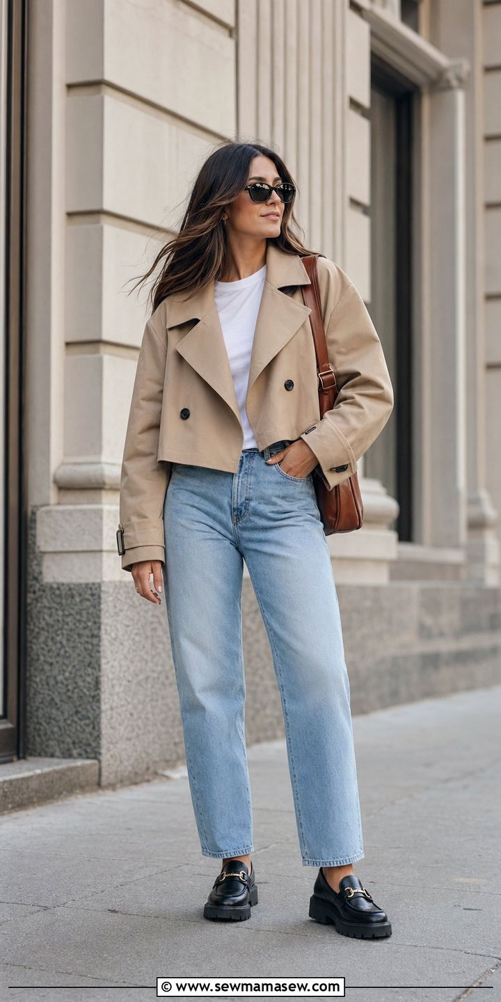Trench coat and straight leg jeans outfit - 30 Aesthetic spring outfit ideas 2026