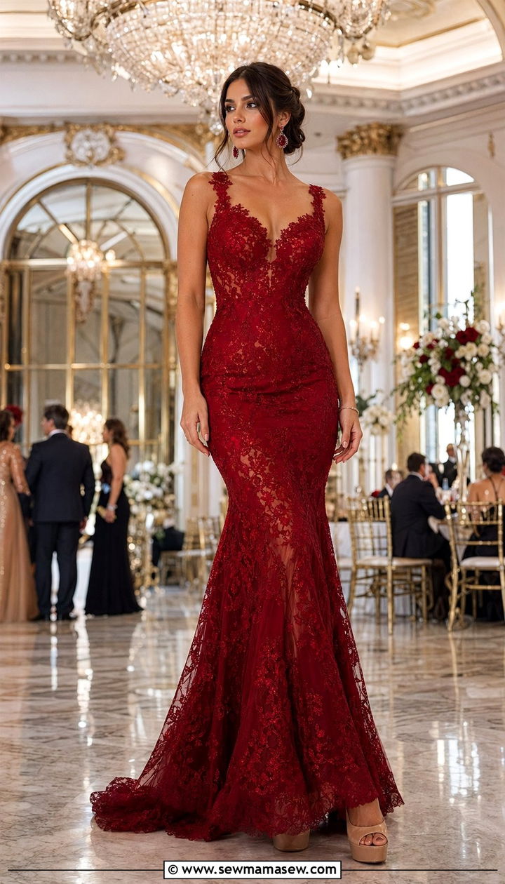 Trumpet Floor Length Gown - 30 wedding guest outfits for hourglass body