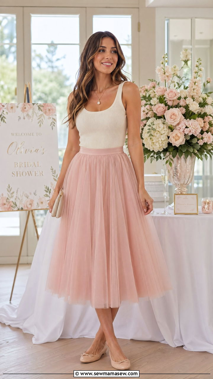 Tulle Midi Skirt Spring Outfit - 35 spring romantic outfits