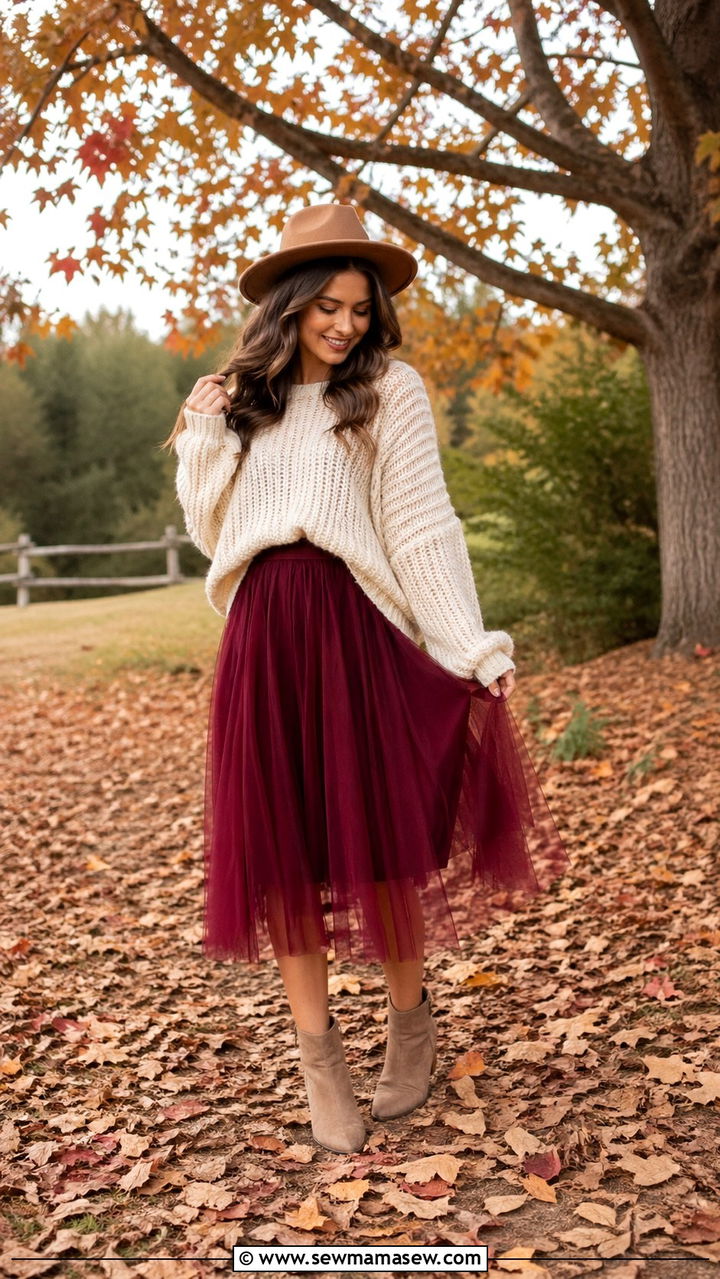 Tulle Midi Skirt With Chunky Sweater Smash Cake Outfit - 30 Smash the cake outfit ideas