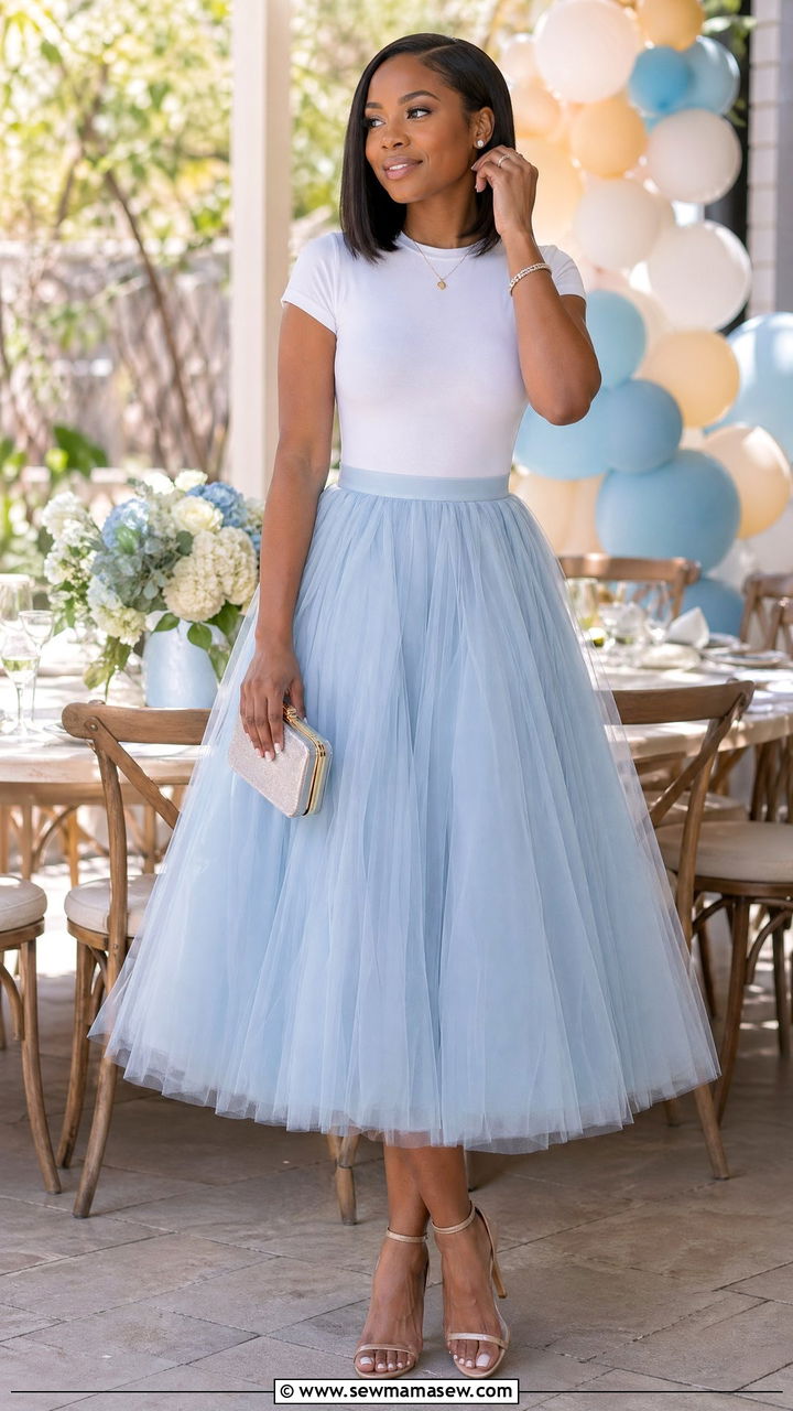Tulle Skirt With a Fitted Top - 35 what to wear to a birthday