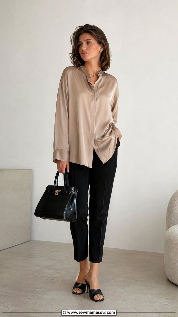 Tunic Blouse And Tapered Pants - 35 classy 90s outfits