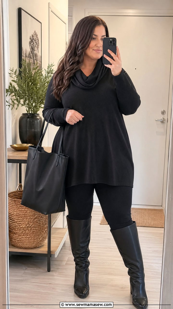 Tunic Top With Leggings Outfit - 35 work outfits for plus size women