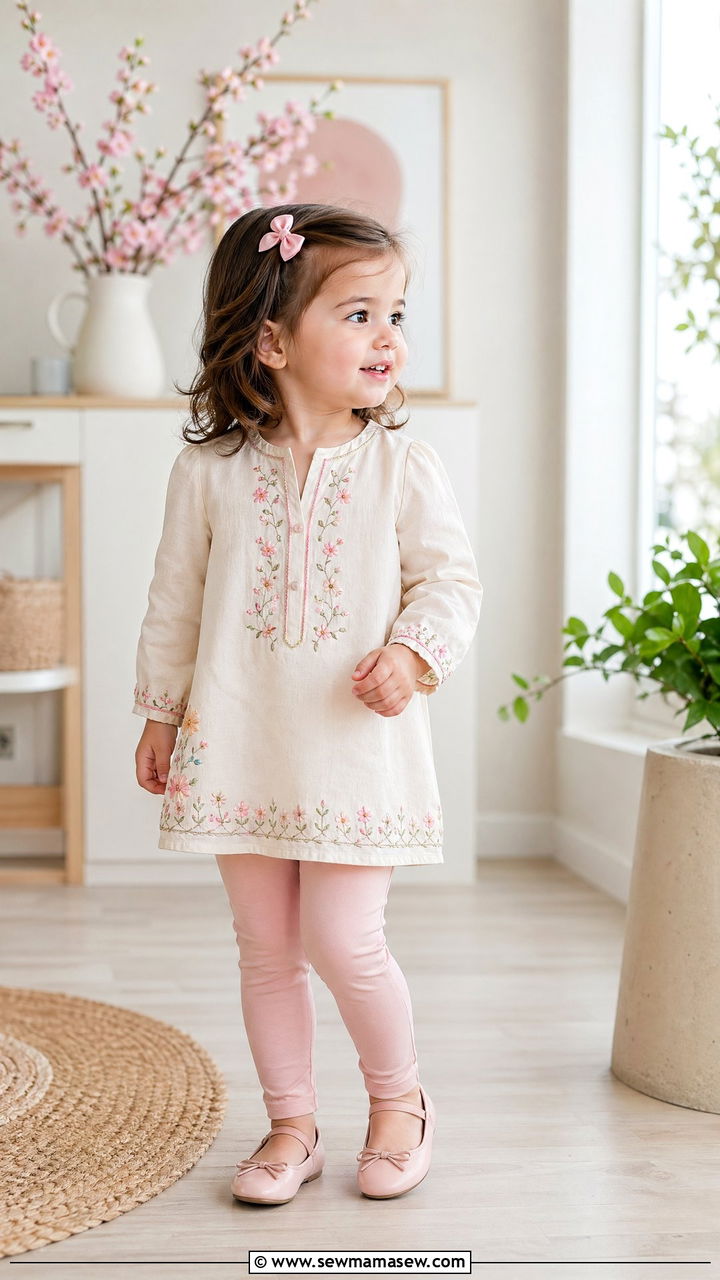 Tunic and Leggings Set with Ballet Flats - 35 Spring outfits for toddlers