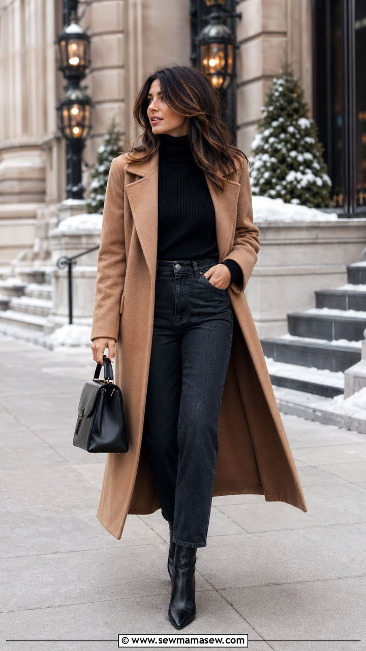 Turtleneck and Mom Jeans Outfit - 35 Mom jeans outfit ideas