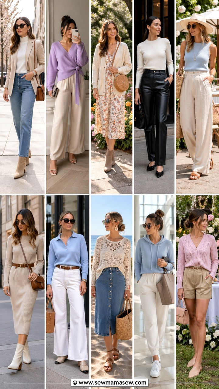 Turtleneck with Blazer and Straight Leg Jeans - 30 spring light sweater outfit ideas