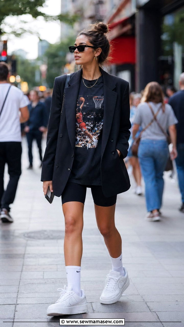 Tweed Jacket and Wide Leg Slacks - 30 Basketball game outfit ideas