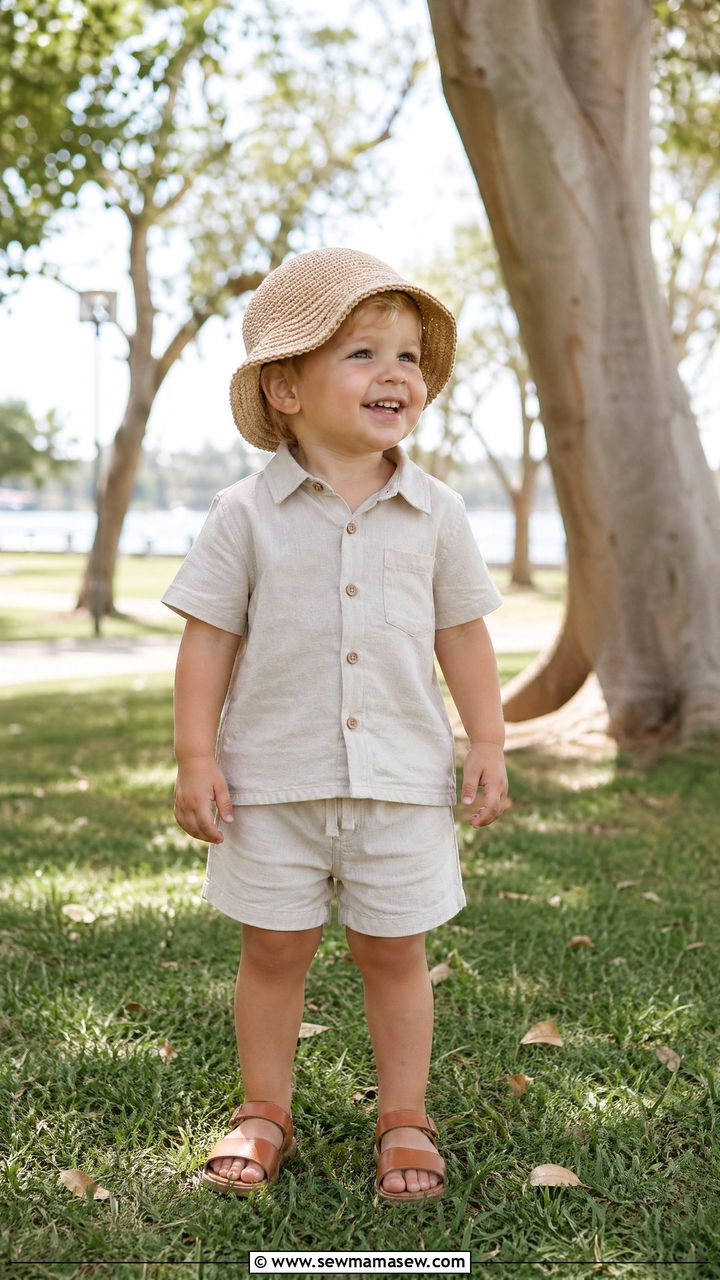 Two Piece Linen Set for Toddler Boys Outfit - 35 Spring outfits for kids