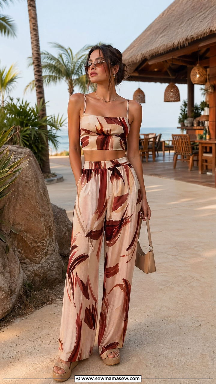 Two Piece Printed Set Outfit - 35 summer y2k outfits