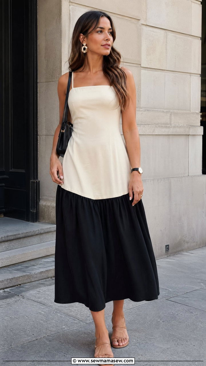 Two Tone Sundress Outfit - 35 Sundress outfit ideas for summer