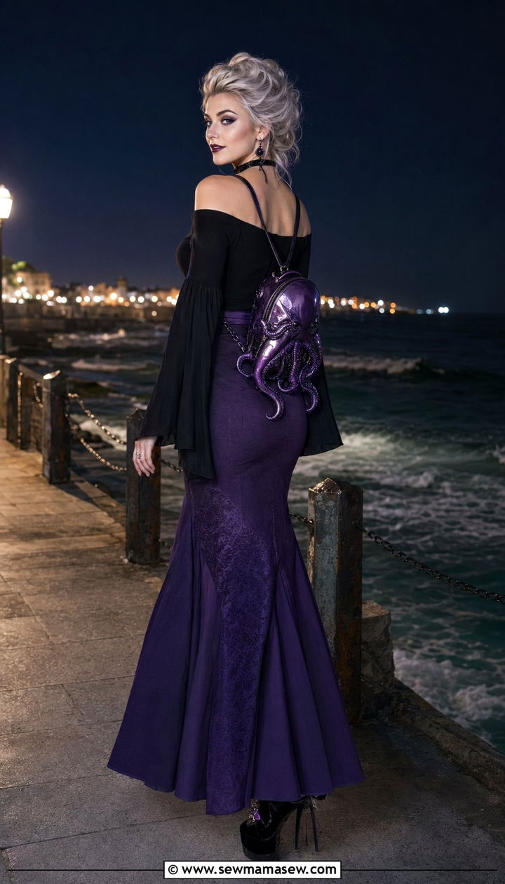 Ursula Purple and Black Sea Witch Outfit - 30 Aesthetic Disney outfits