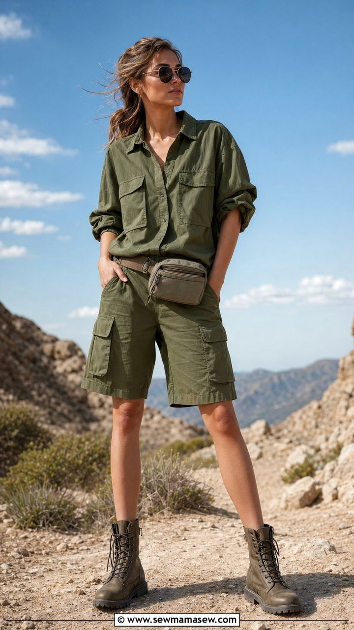 Utility Bermuda Shorts Cargo Set - 30 Bermuda shorts matching set outfit ideas