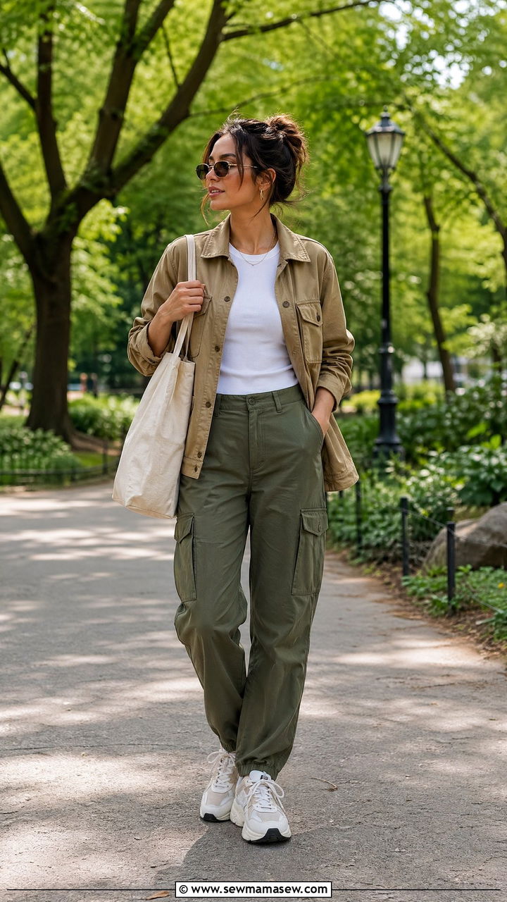 Utility Jacket And Cargo Pants - 35 spring everyday outfit ideas