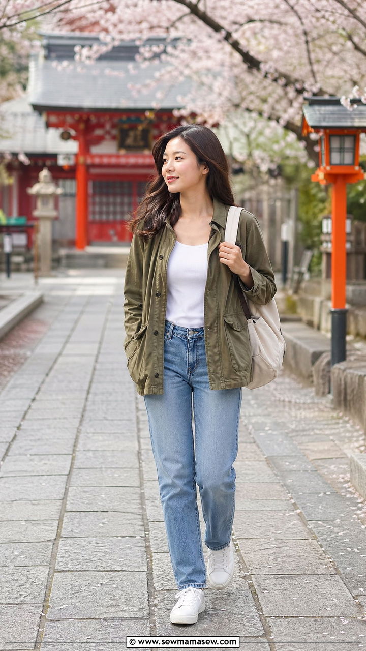 Utility Jacket And Straight Leg Jeans Outfit Spring Japan - 35 Spring Japan outfit ideas