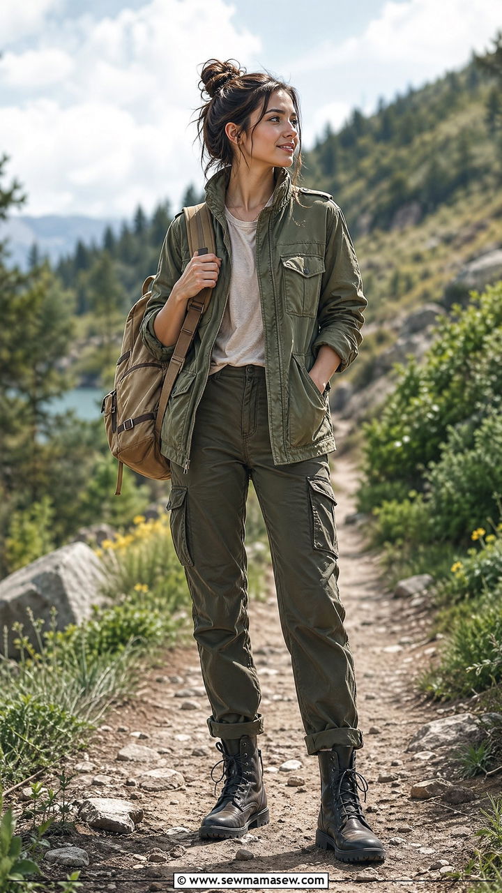 Utility Jacket With Cargo Pants And Combat Boots - 35 Windy spring outfits