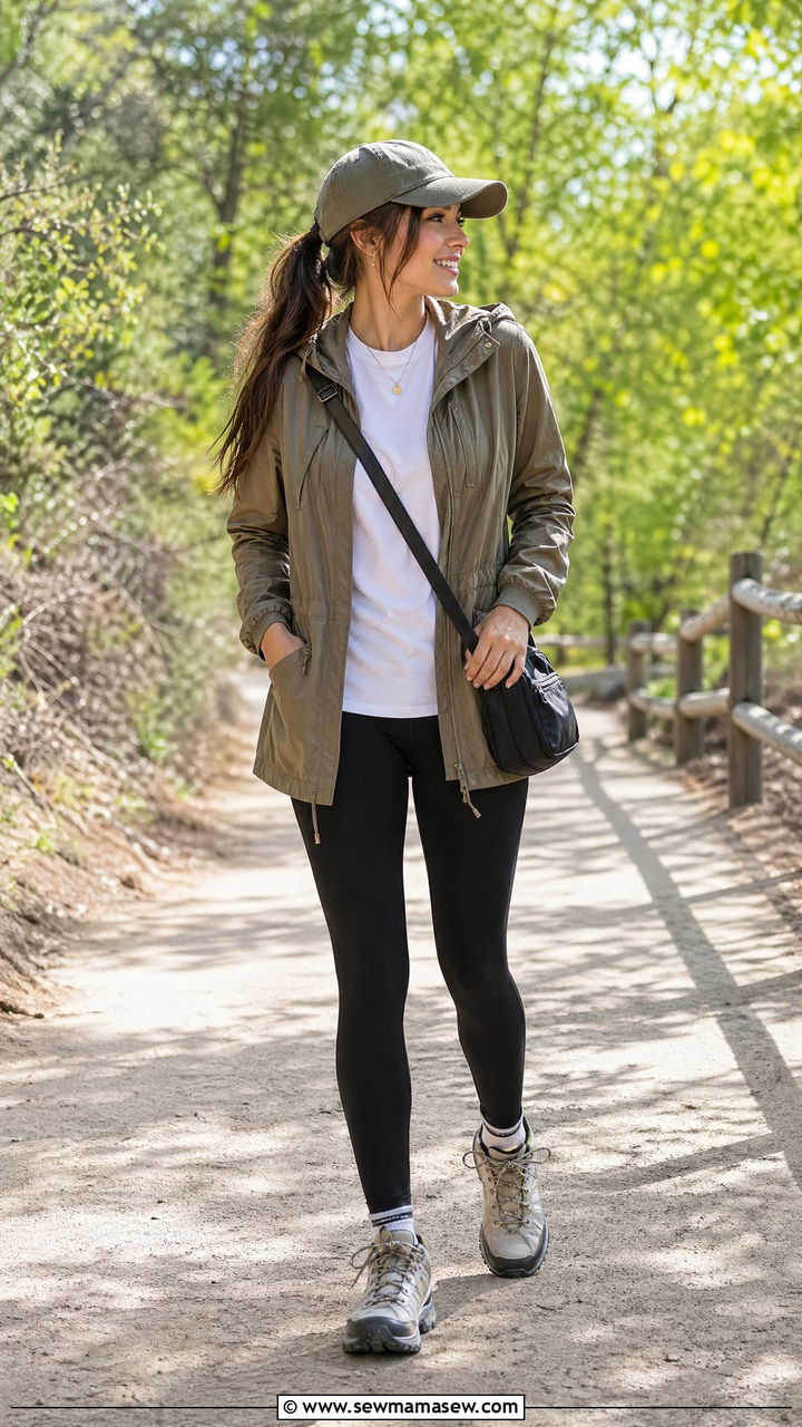Utility Jacket with Leggings - 35 cute casual outfits