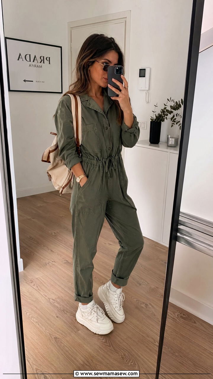 Utility Jumpsuit And Platform Sneakers Italy Spring Outfit - 35 Spring Italy outfit ideas