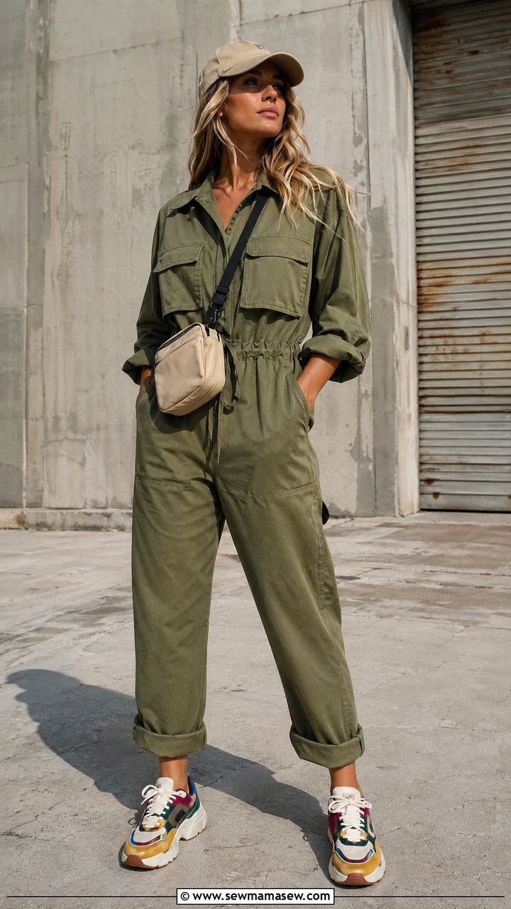 Utility Jumpsuit With Sneakers - 35 Streetwear outfit ideas