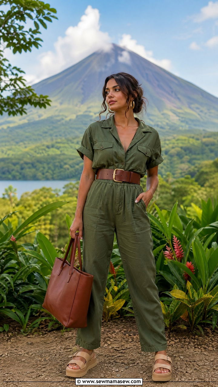 Utility Jumpsuit and Platform Sandals Costa Rica Outfit - 35 Costa Rica outfit ideas
