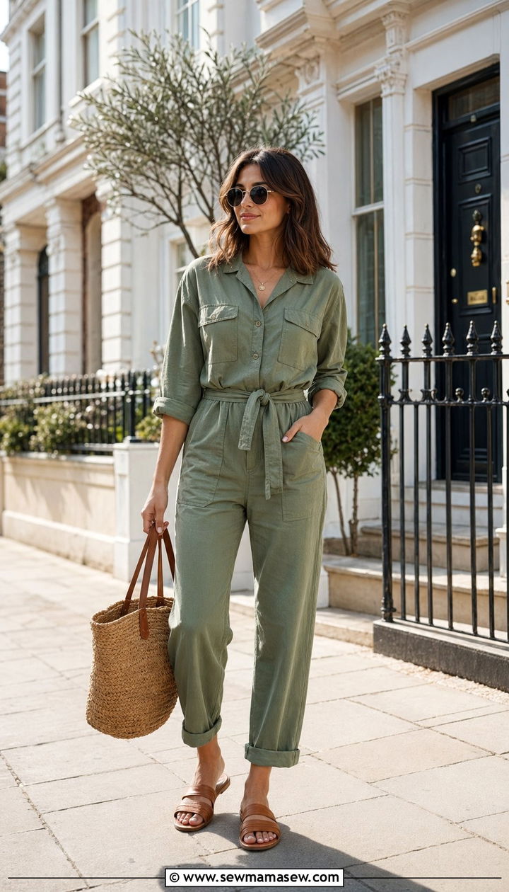 Utility Jumpsuit and Sandals Outfit - 30 Aesthetic spring outfits