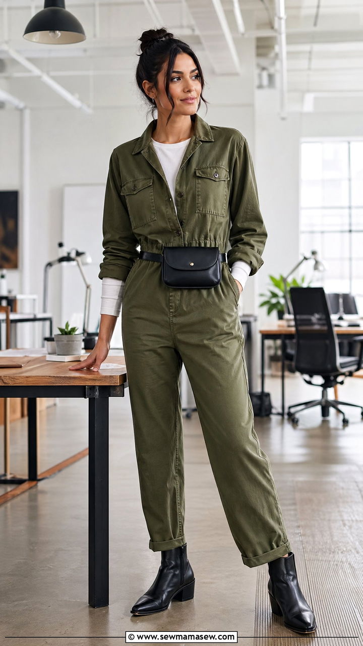 Utility jumpsuit work outfit for women - 35 work outfits for women