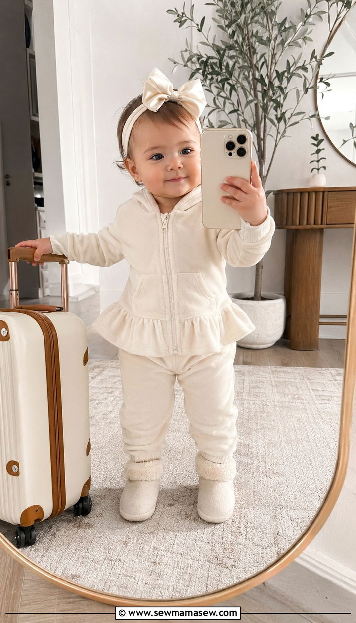Velour Tracksuit Outfit - 30 Baby girl outfit ideas