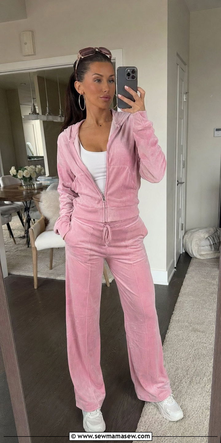 Velour Tracksuit and Chunky Sneakers Outfit - 30 Y2K outfits aesthetic