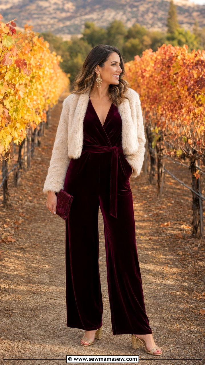 Velvet Wedding Guest Jumpsuit For Fall - 30 Wedding guest outfits with jumpsuit