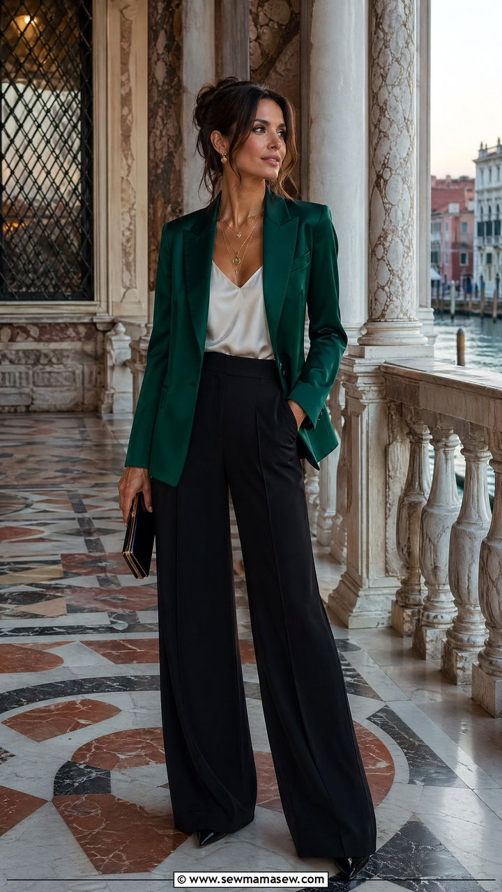 Venice Evening Blazer And Wide Leg Pants - 35 Venice outfit ideas