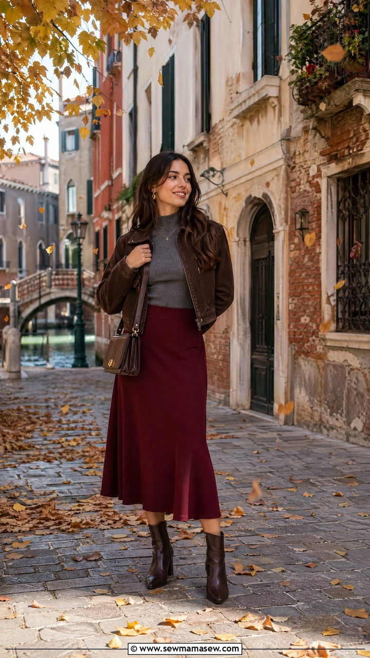 Venice Fall Midi Skirt With Boots - 35 Venice outfit ideas