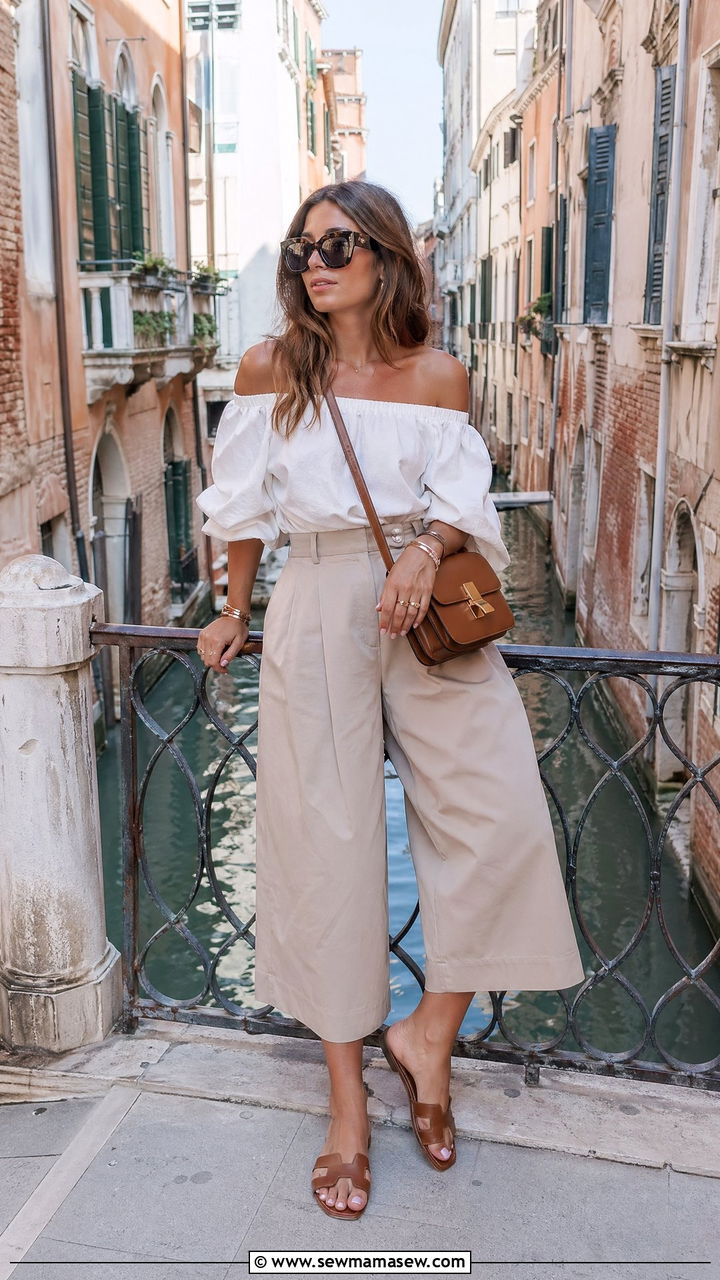 Venice Off Shoulder Blouse And Culottes - 35 Venice outfit ideas