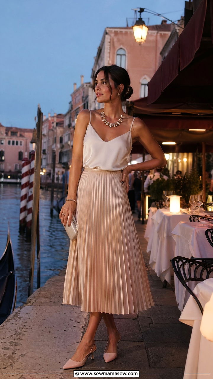 Venice Pleated Midi Skirt And Camisole - 35 Venice outfit ideas