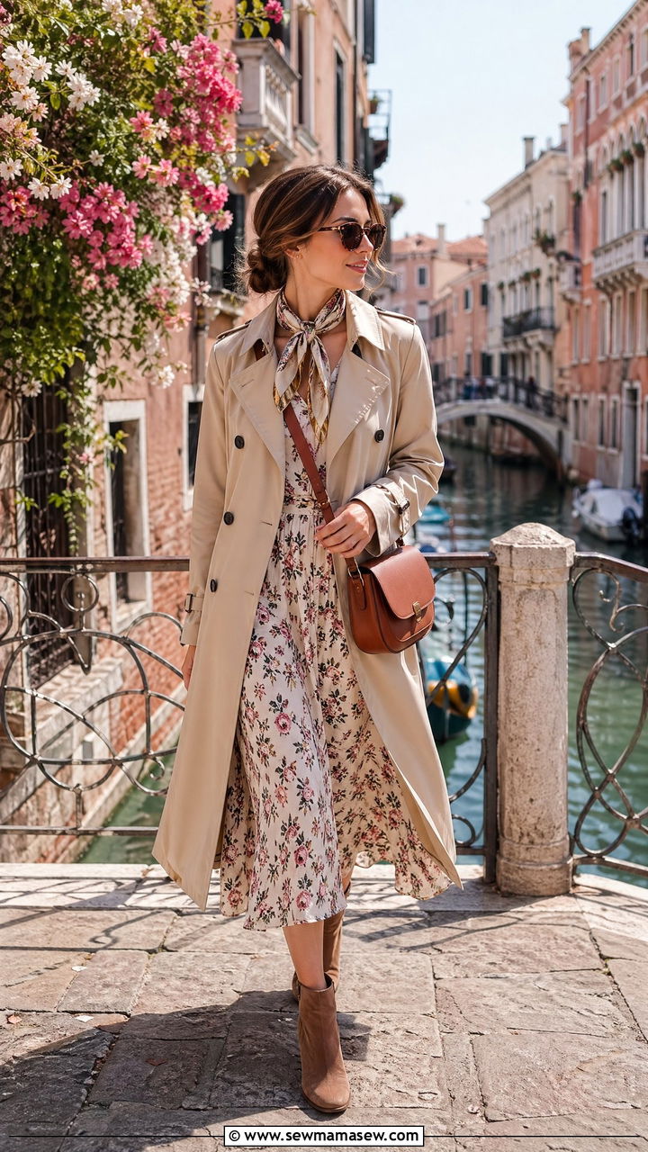 Venice Spring Trench Coat Outfit - 35 Venice outfit ideas