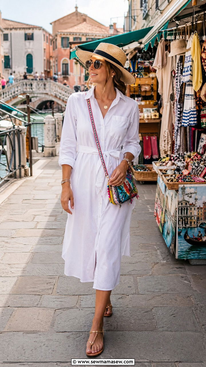 Venice Summer Shirt Dress Outfit - 35 Venice outfit ideas