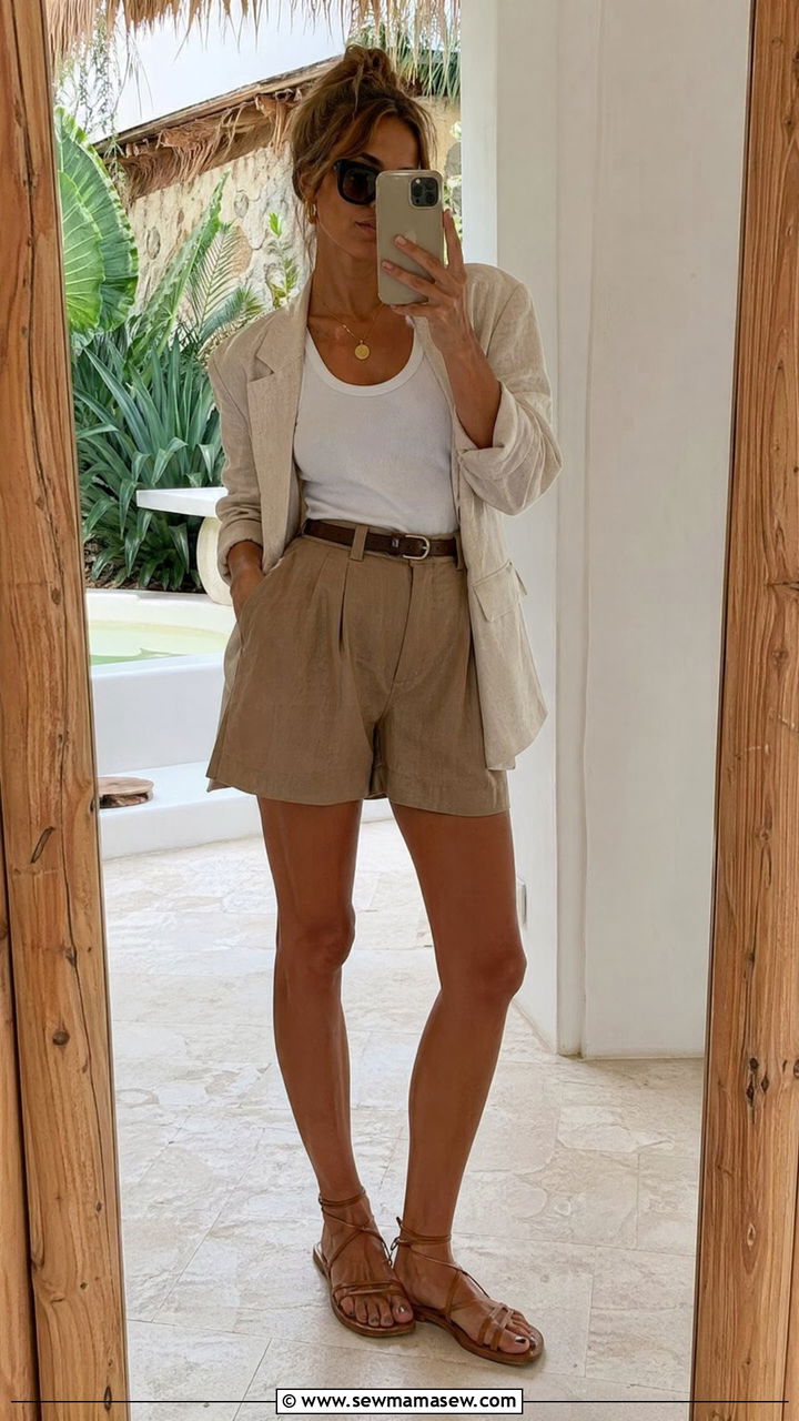 Vest Top And Tailored Shorts - 35 classy 90s outfits