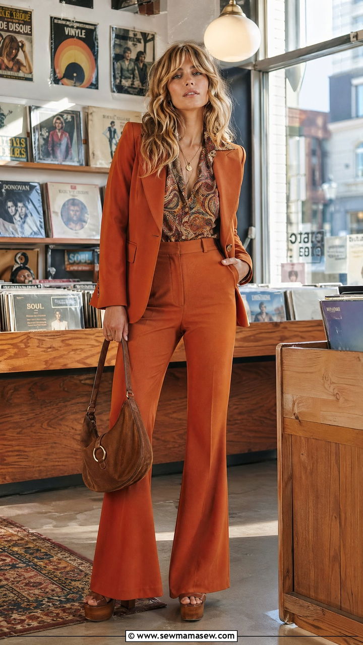 Vintage 70s suit look - 35 Women's suit outfit ideas