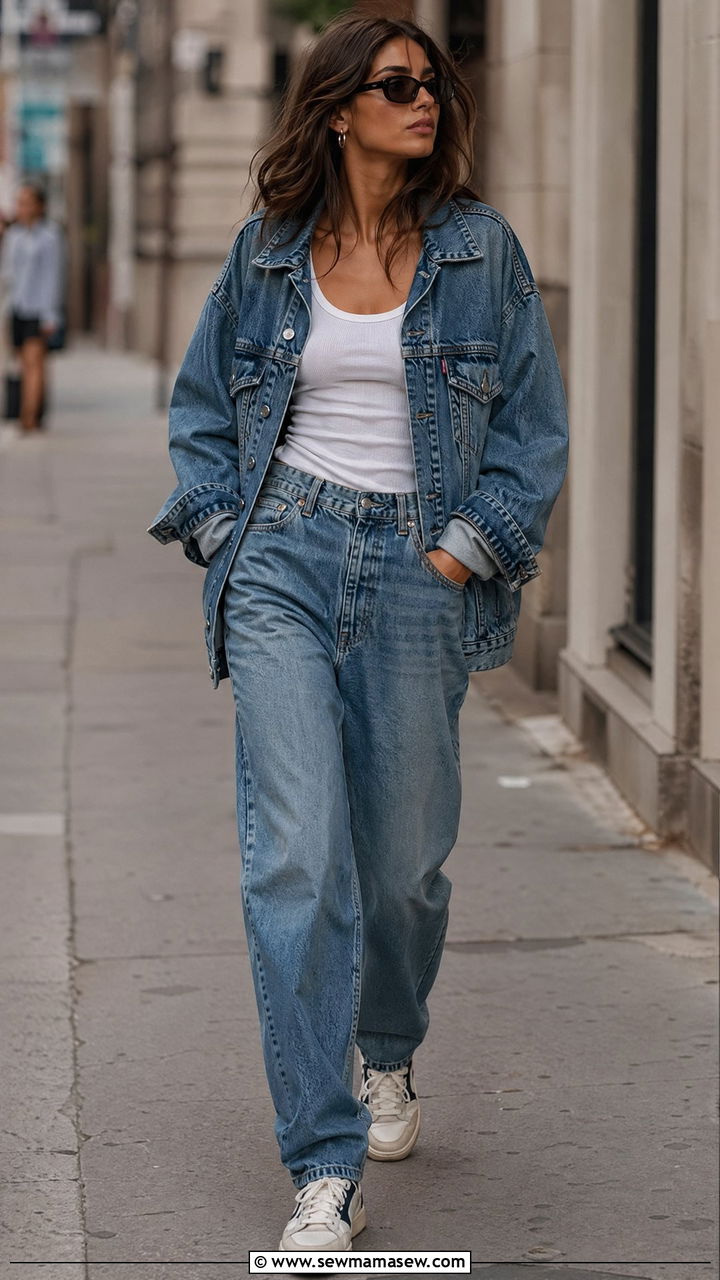 Vintage Inspired Denim on Denim - 35 Streetwear outfit ideas