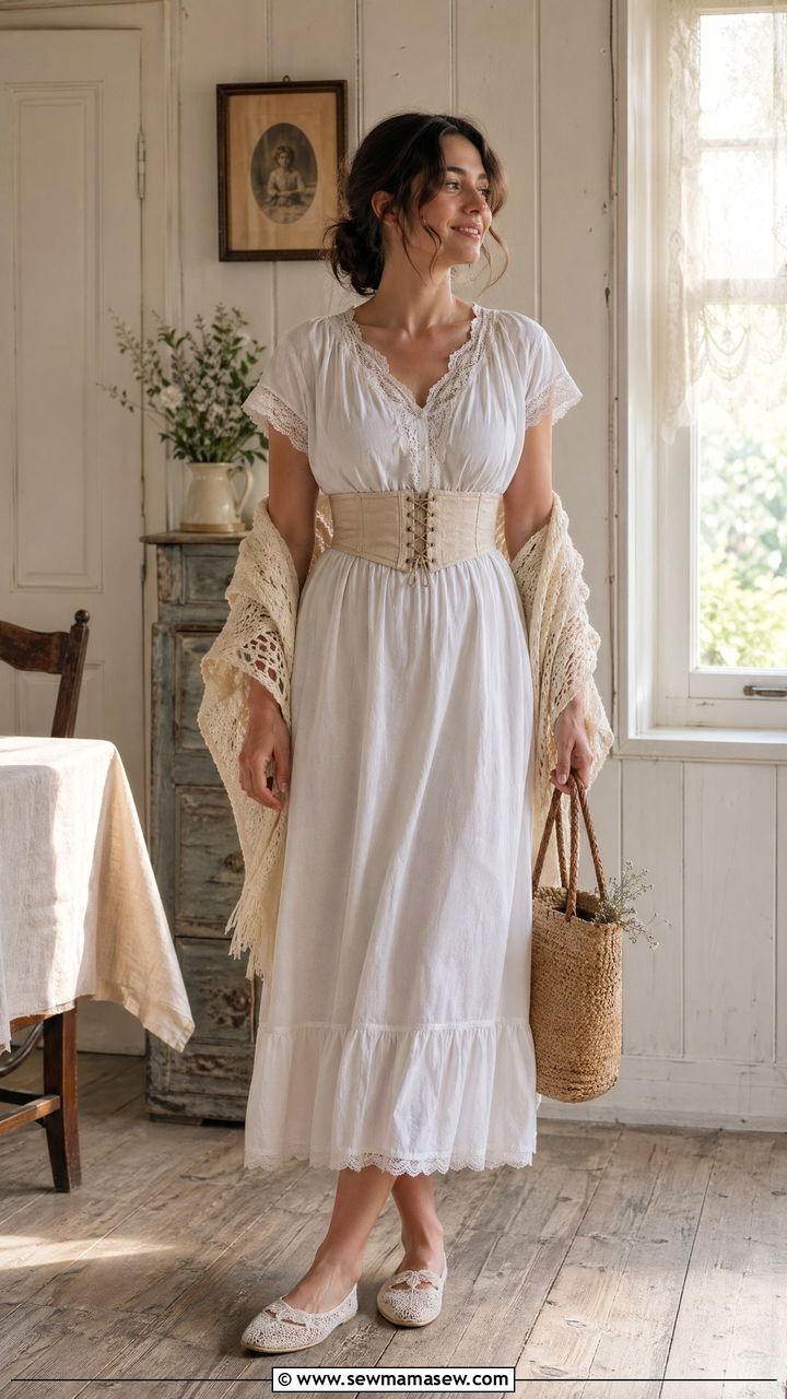 Vintage Nightgown Worn As Day Dress - 35 summer cottagecore outfit ideas