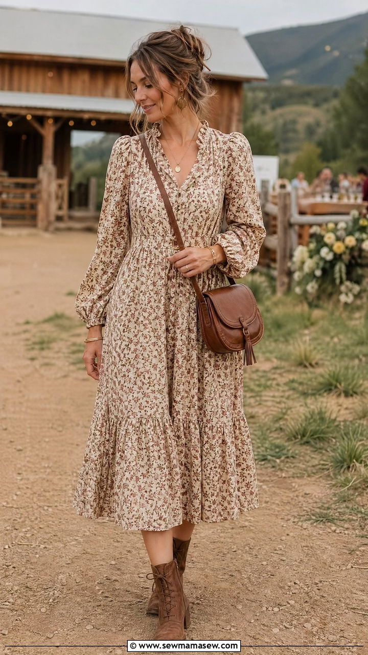 Vintage Prairie Dress Cottagecore Wedding Guest - 35 Cottagecore wedding guest outfits