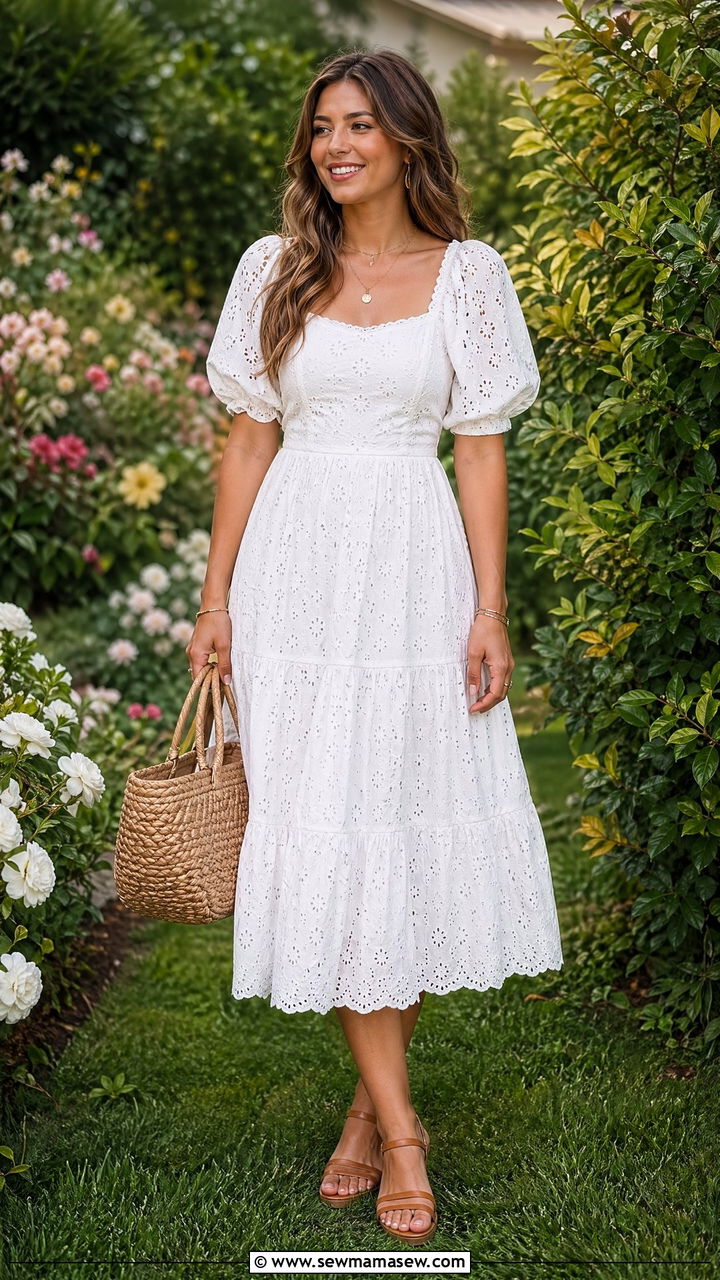 Vintage eyelet dress spring outfit - 35 Vintage spring outfits