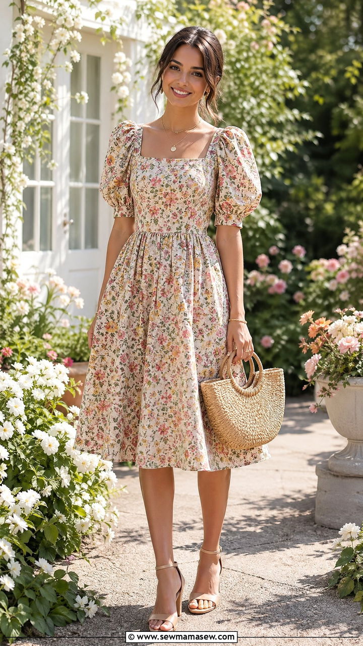 Vintage floral tea dress spring outfit - 35 Vintage spring outfits