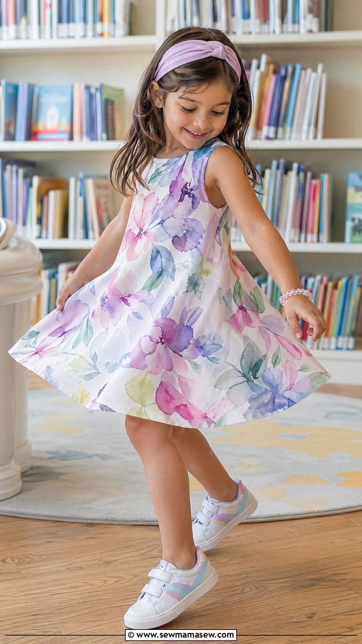 Watercolor floral dress outfit - 35 Spring outfits for little girls