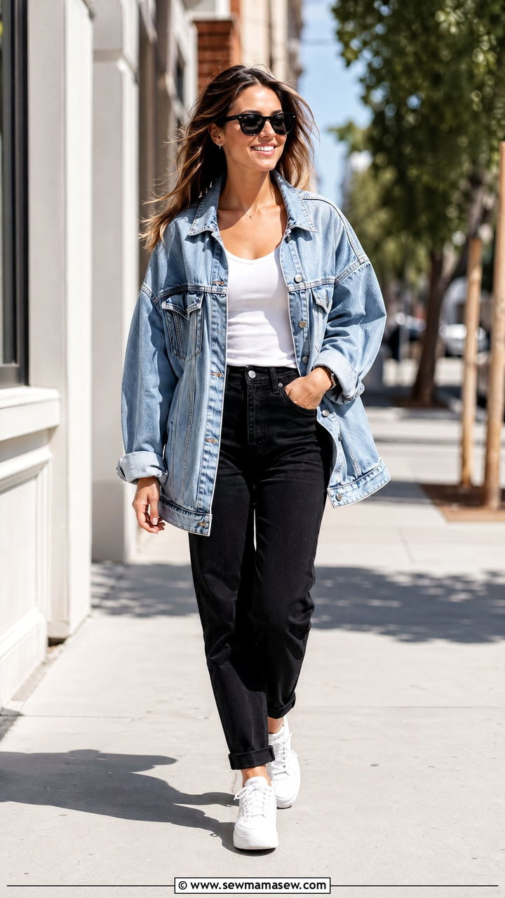Wayfarer sunglasses with denim jacket outfit - 35 Sunglasses outfit ideas