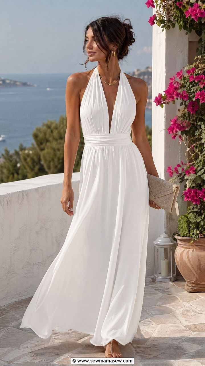 White Halter Maxi Dress Spring Birthday - 35 Spring birthday outfit ideas