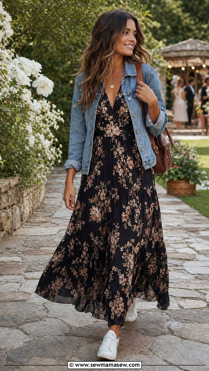 White Sneakers With Maxi Dress Outfit - 30 white sneakers outfit ideas