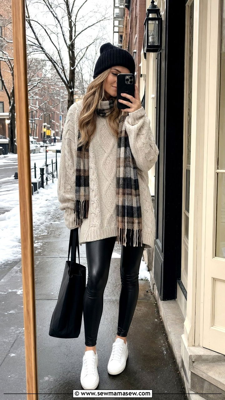 White Sneakers With Oversized Sweater Outfit - 30 white sneakers outfit ideas