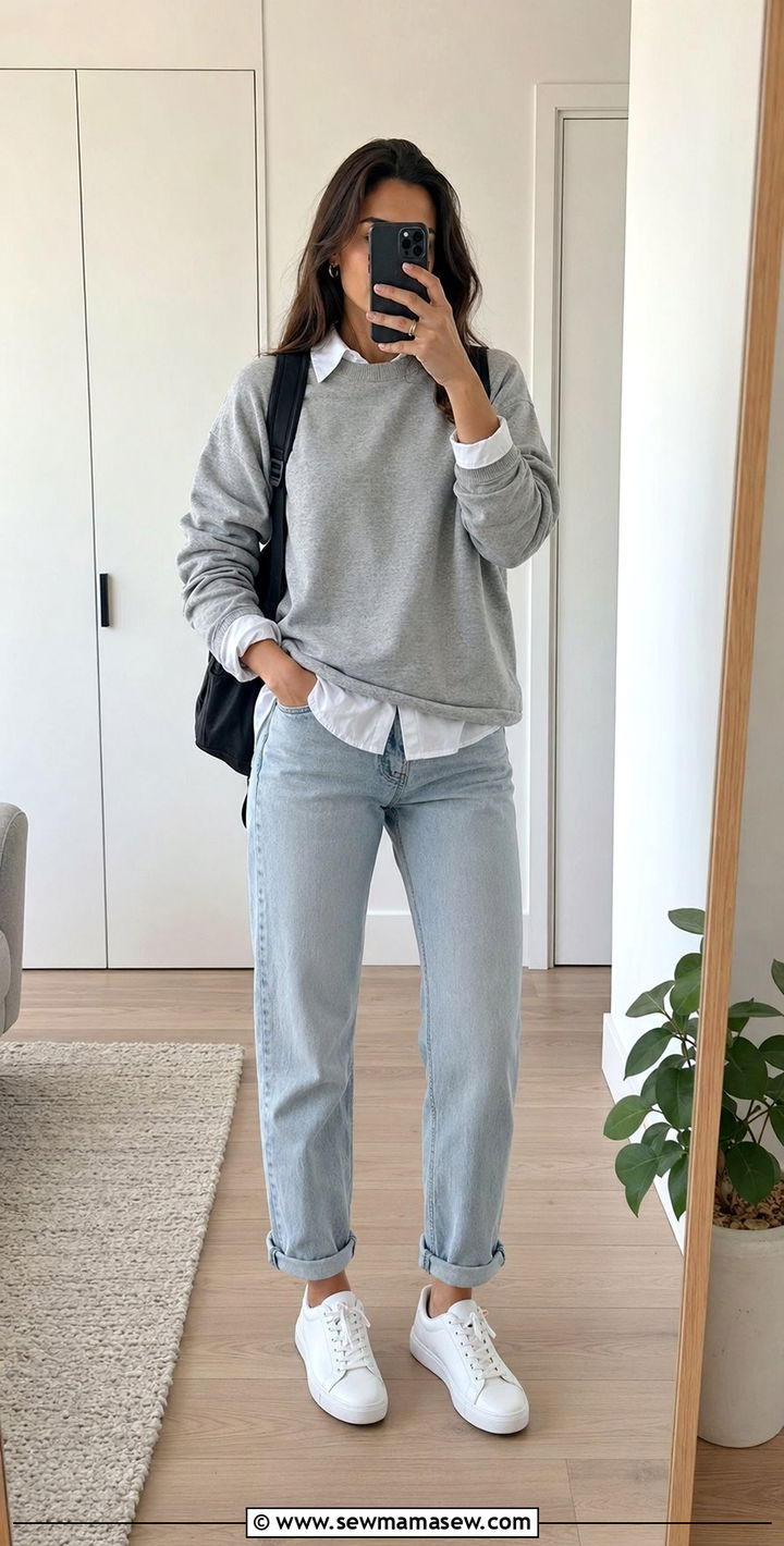 White Sneakers With Straight Leg Jeans Outfit - 30 white sneakers outfit ideas