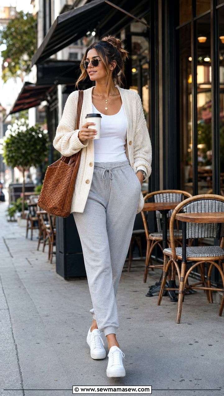 White Sneakers With Sweatpants Outfit - 30 white sneakers outfit ideas